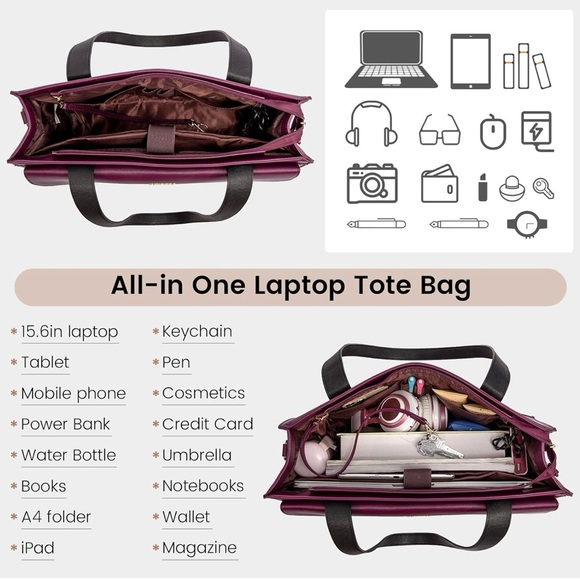 Black and Purple Laptop Bags with Elegant Design - Picture 4 of 7